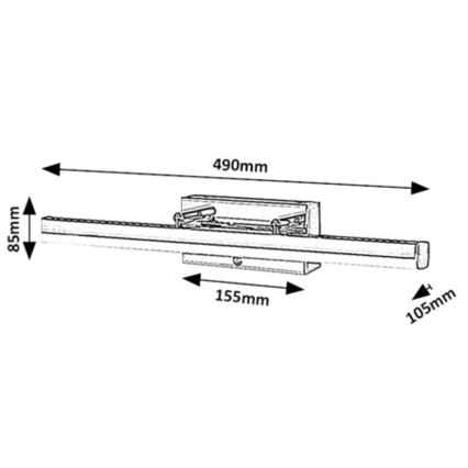 Rabalux - LED Prigušiva dodirna rasvjeta za ogledalo LED/13W/230V IP44 3000/4000/6000K 49 cm