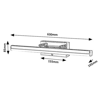 Rabalux - LED Prigušiva dodirna rasvjeta za ogledalo LED/20W/230V IP44 3000/4000/6000K 63 cm