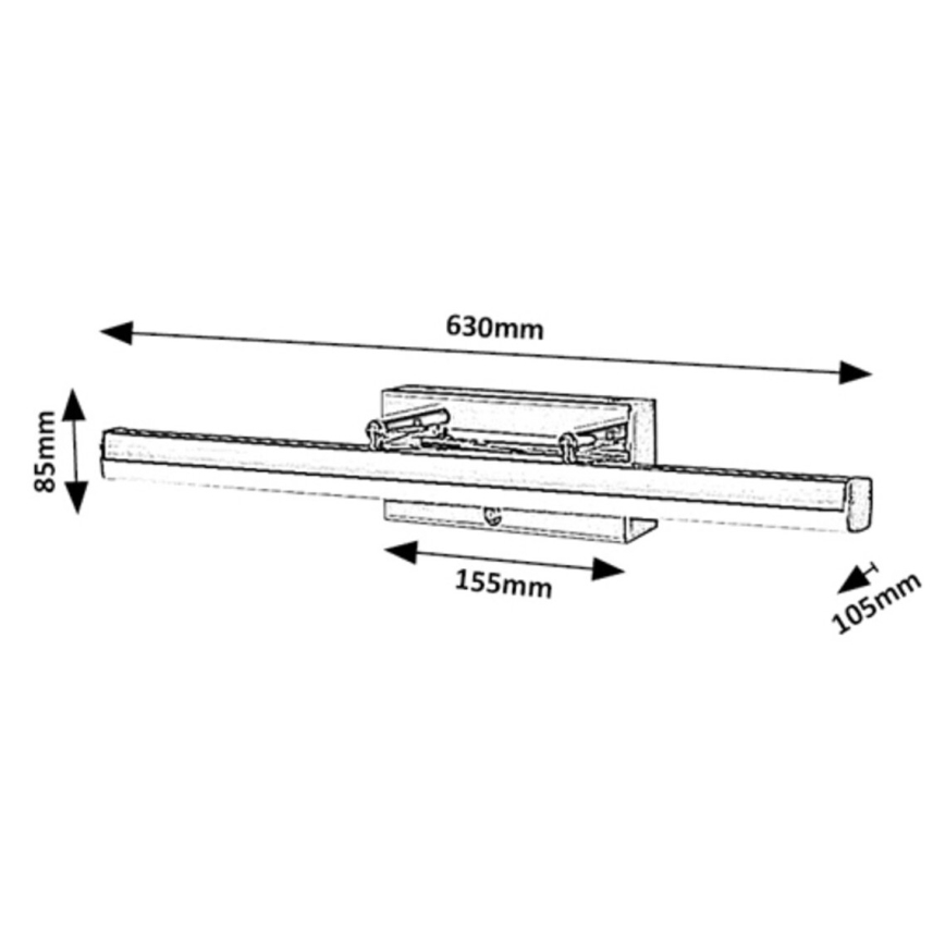 Rabalux - LED Prigušiva dodirna rasvjeta za ogledalo LED/20W/230V IP44 3000/4000/6000K 63 cm