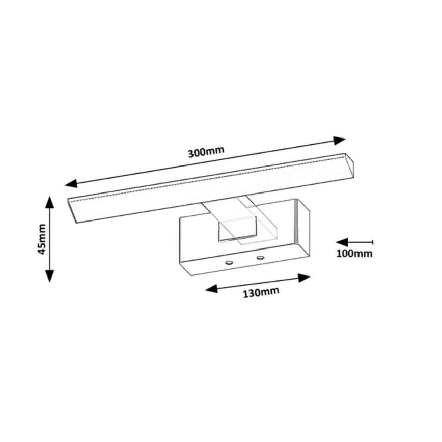 Rabalux - LED svjetlo za kupaonsko ogledalo, 6 W, 230 V, IP44, 30 cm, crno