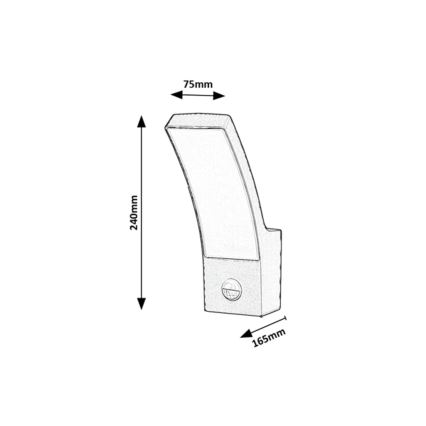 Rabalux - LED Vanjska zidna svjetiljka sa senzorom LED/12W/230V IP44