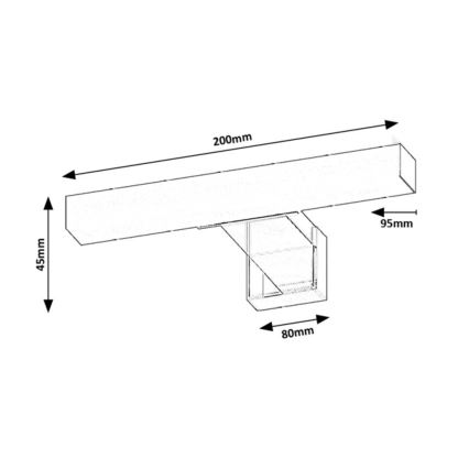 Rabalux - LED svjetlo za kupaonsko ogledalo LED/4W/230V IP44 20 cm crno