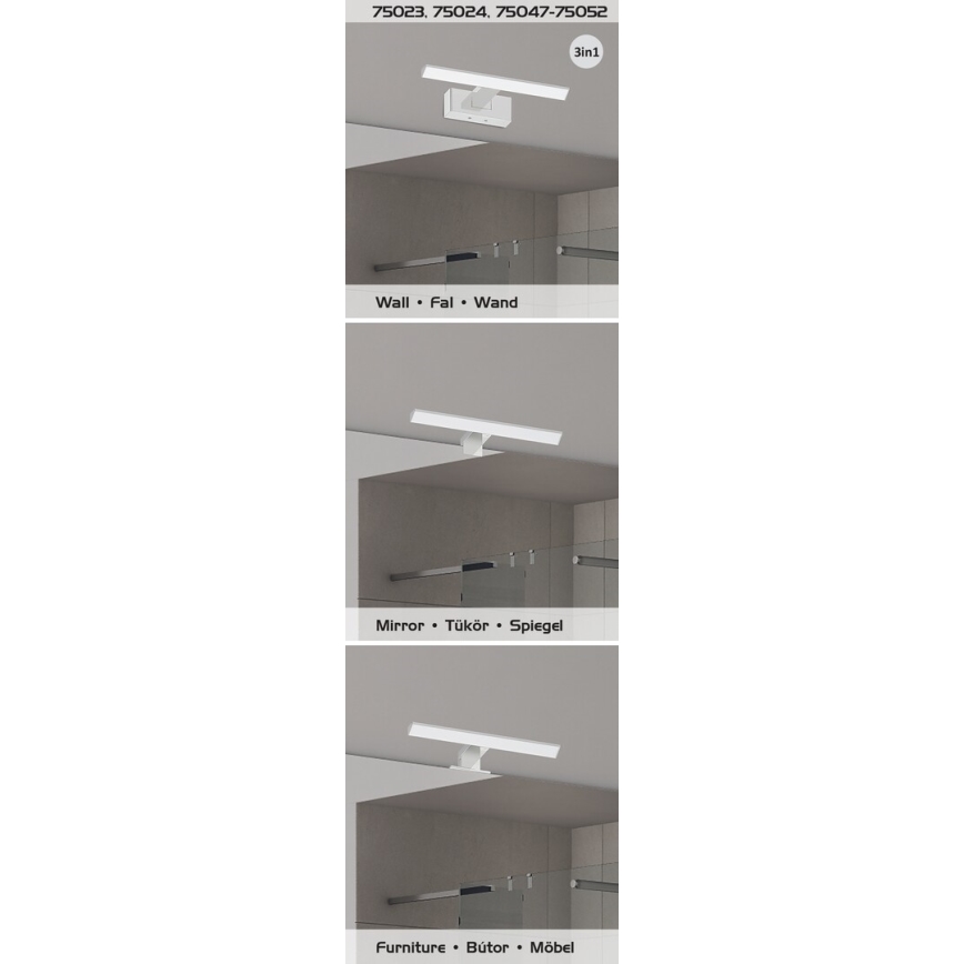 Rabalux - LED svjetlo za kupaonsko ogledalo LED/9W/230V IP44 60 cm crno