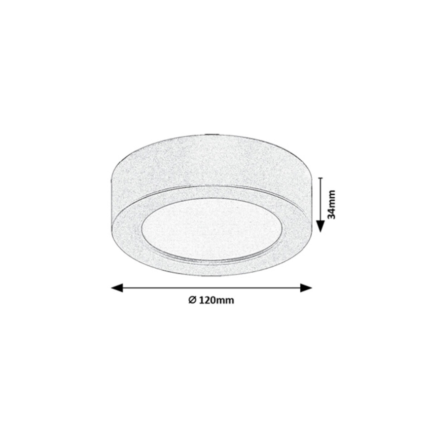 Rabalux - LED stropno svjetlo za kupaonicu LED/7W/230V, promjer 12 cm, IP44, crna