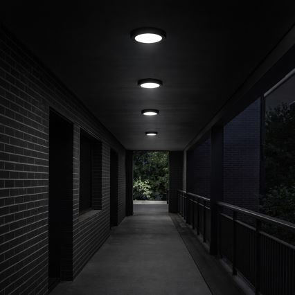 Rabalux - LED stropna svjetiljka za kupaonicu LED/24W/230V, promjer 22 cm, IP44, crna