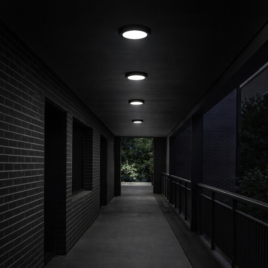 Rabalux - LED stropna svjetiljka za kupaonicu LED/24W/230V, promjer 22 cm, IP44, crna