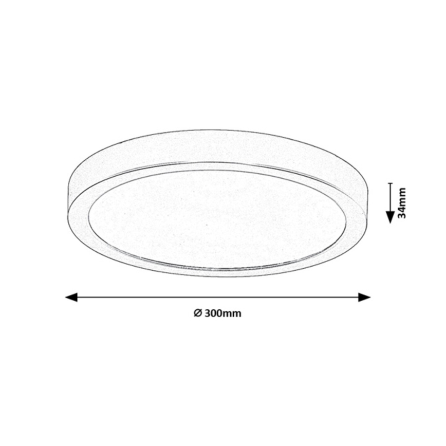 Rabalux - LED stropna svjetiljka za kupaonicu LED/30W/230V, promjer 30 cm, IP44, crna