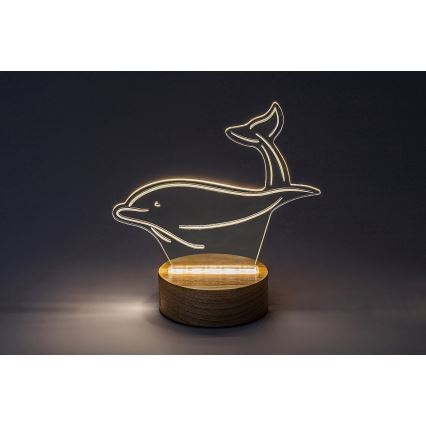 Rabalux - LED dječja stolna lampa LED/2W/5V 3000K dupin bukva