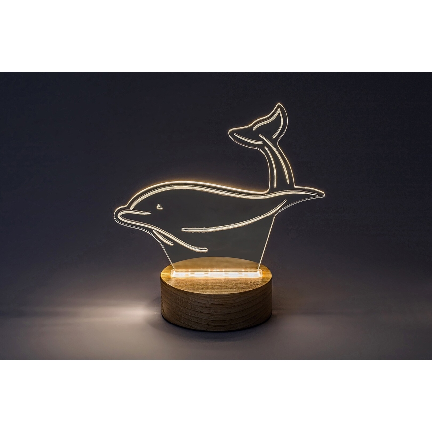 Rabalux - LED dječja stolna lampa LED/2W/5V 3000K dupin bukva