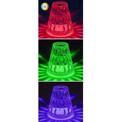 Rabalux - LED RGB Prigušiva punjiva stolna lampa LED/2W/5V/3xAAA 3000K