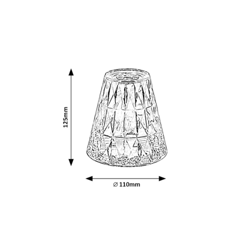 Rabalux - LED RGB Prigušiva punjiva stolna lampa LED/2W/5V/3xAAA 3000K