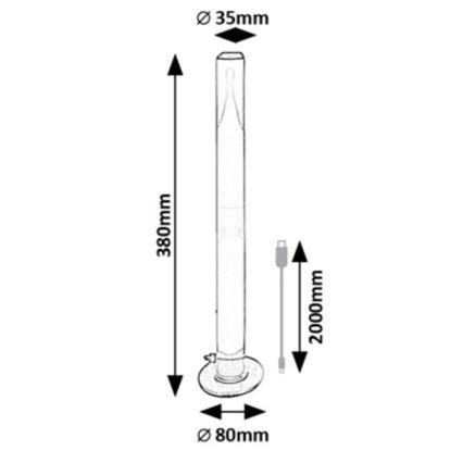 Rabalux - SET 2x LED RGB Prigušiva stolna lampa PACO LED/5W/5V + daljinski upravljač