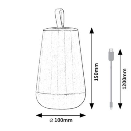 Rabalux - LED RGB Prigušiva punjiva stolna lampa LED/2W/5V 3000K 1800 mAh