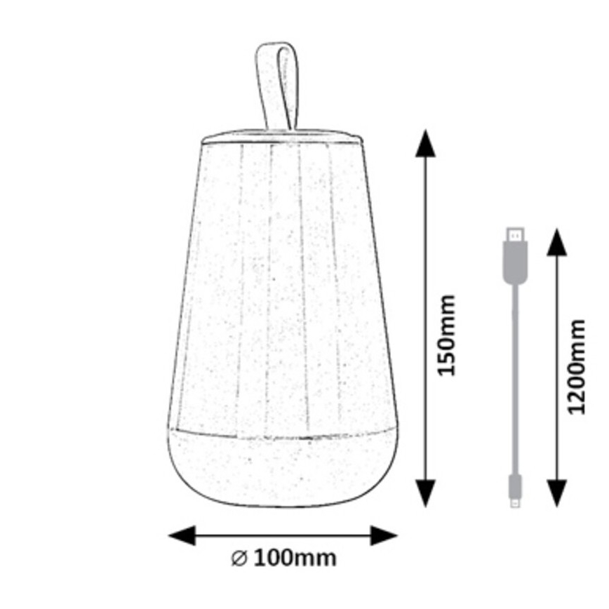 Rabalux - LED RGB Prigušiva punjiva stolna lampa LED/2W/5V 3000K 1800 mAh