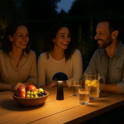 Rabalux - LED vanjska punjiva lampa s dodirnim prigušivačem LED/1,5W/5V IP44 1200 mAh USB crna