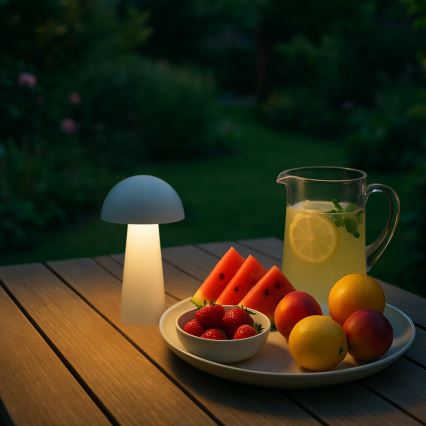 Rabalux - LED vanjska lampa s dodirnim upravljanjem i prigušivanjem, punjiva, LED/1,5W/5V, IP44, 1200 mAh, USB, bijela