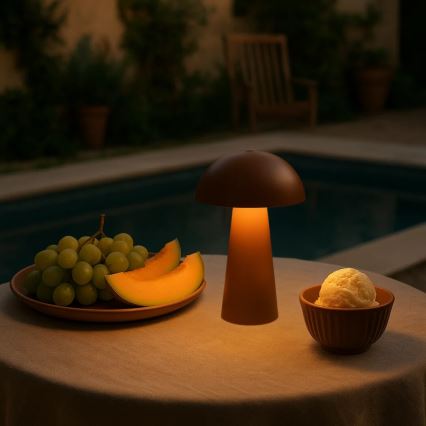 Rabalux - LED punjiva vanjska lampa s prigušivanjem na dodir LED/1,5W/5V IP44 1200 mAh USB smeđa