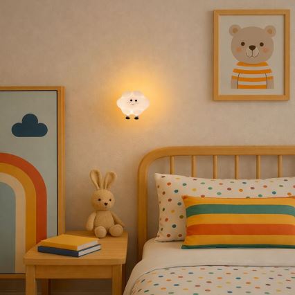 Rabalux - LED punjiva dječja noćna svjetiljka s podesivom svjetlinom i dodirnim senzorom LED/2,7W/5V 200 mAh oblak
