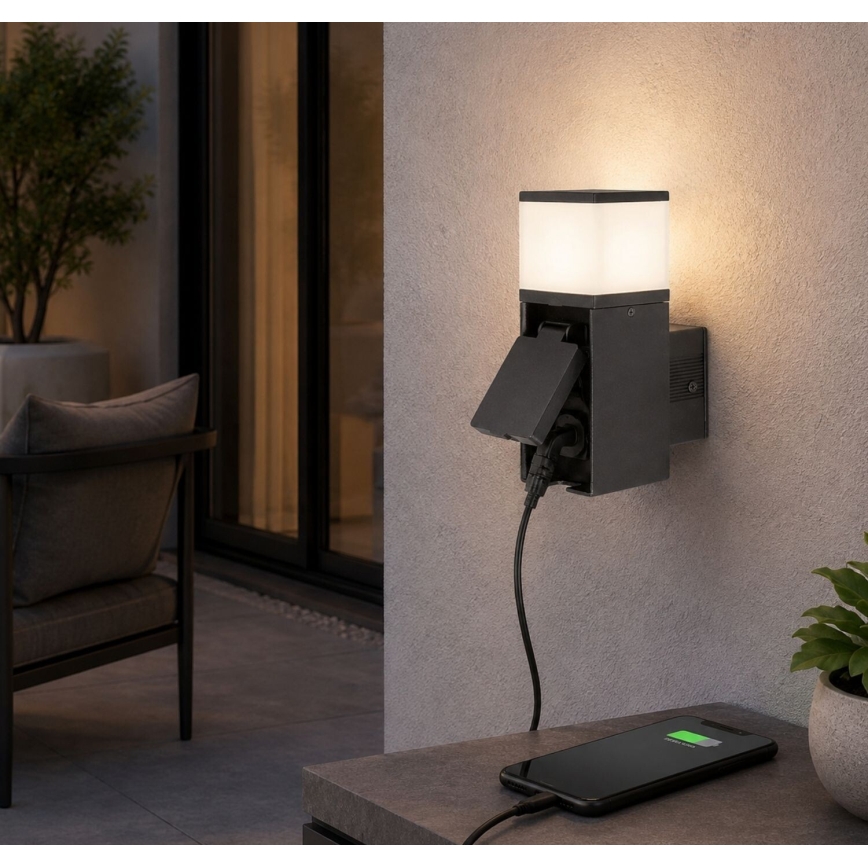 Rabalux - LED vanjsko zidno svjetilo s utičnicom LED/10W/230V IP44
