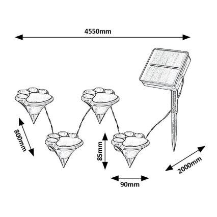 Rabalux - LED Solarna svjetiljka 4xLED/0,06W/1,2V IP44