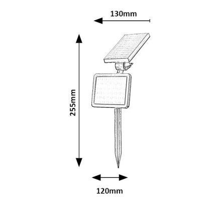 Rabalux - LED Solarni reflektor sa senzorom LED/9,6W/3,7V IP44