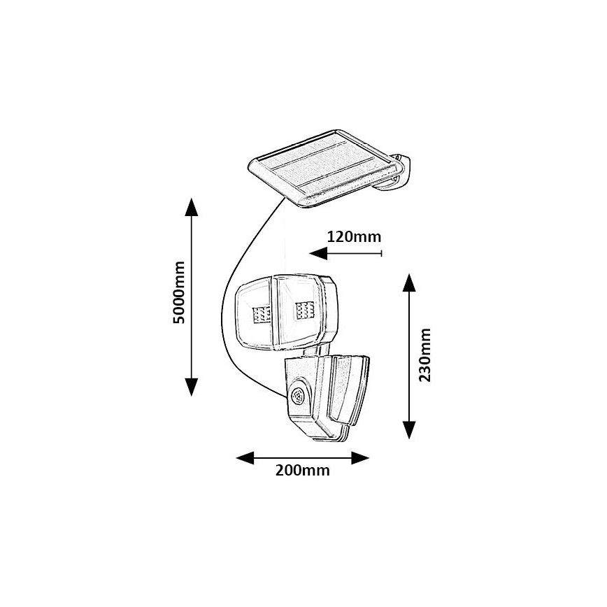 Rabalux - LED Solarni reflektor sa senzorom LED/12W/3,7V IP44
