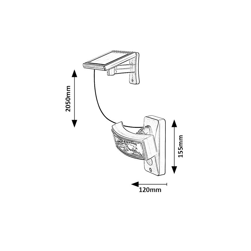 Rabalux - LED Solarna svjetiljka sa senzorom LED/2,4W/3,7V IP44