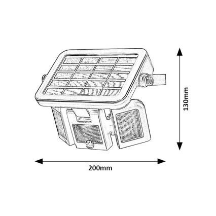 Rabalux - LED Solarni reflektor sa senzorom LED/9,6W/3,7V IP44