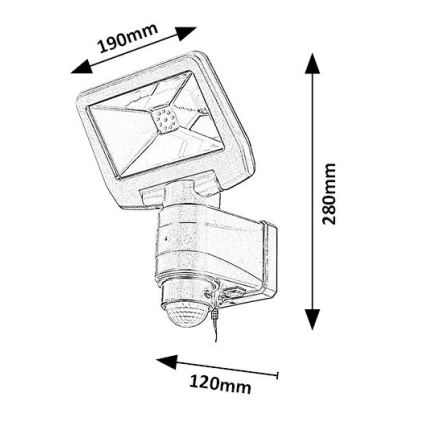 Rabalux - LED Solarni reflektor sa senzorom LED/5W/3,7V IP44