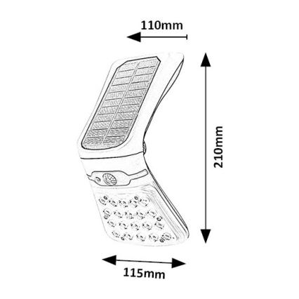 Rabalux - LED Prigušiva solarna svjetiljka sa senzorom LED/4W/3,7V IP44