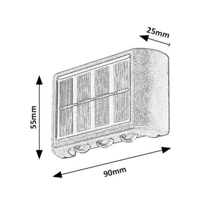 Rabalux 77024 - LED Solarna zidna svjetiljka LED/1,2W/1,2V IP44