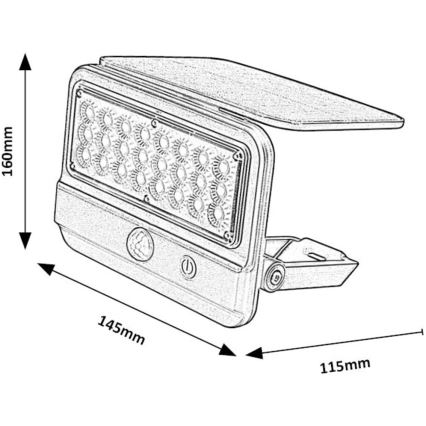 Rabalux - LED Solarna zidna svjetiljka sa senzorom LED/7W/3,7V IP54 crna