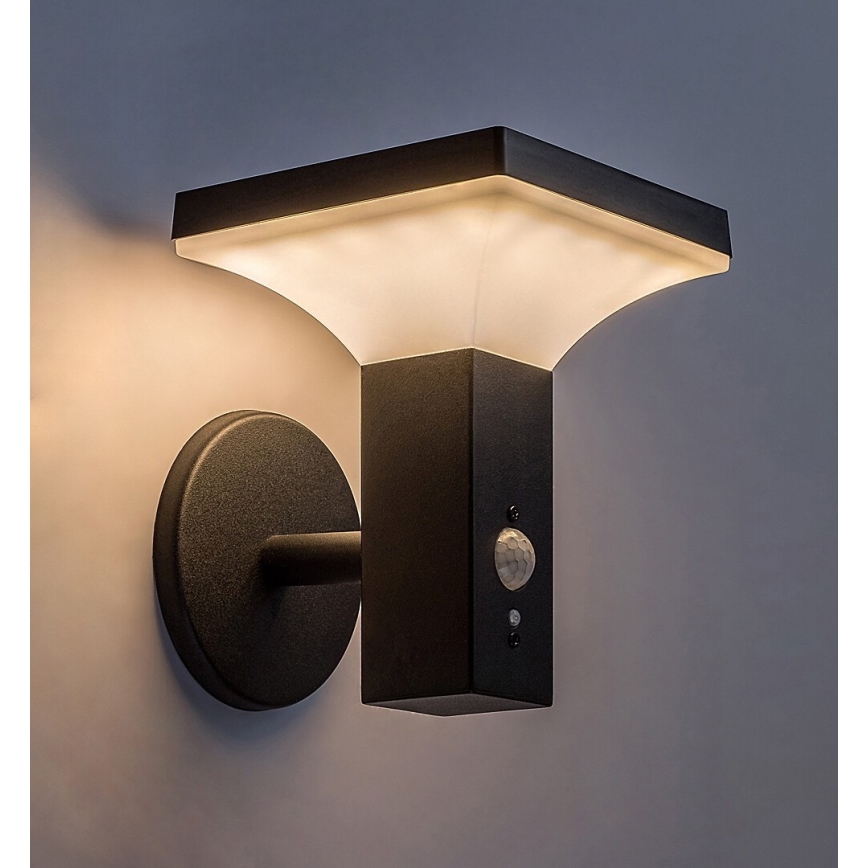 Rabalux - LED Solarna zidna svjetiljka sa senzorom LED/4W/230V IP44 crna