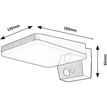 Rabalux - LED Prigušiva solarna zidna svjetiljka sa senzorom LED/4,4W/3,7V IP54 crna 2200 mAh