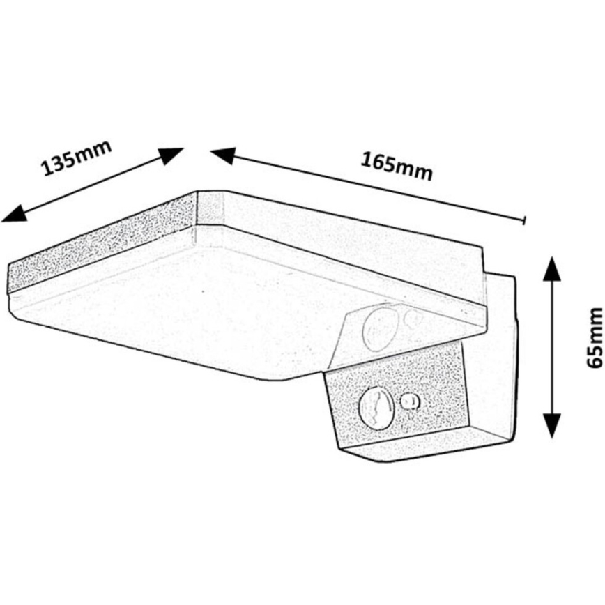 Rabalux - LED Prigušiva solarna zidna svjetiljka sa senzorom LED/4,4W/3,7V IP54 crna 2200 mAh