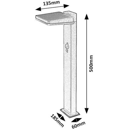 Rabalux - LED Prigušiva solarna vanjski lampa sa senzorom LED/4,4W/3,7V IP54 antracit