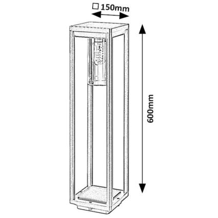 Rabalux - Vanjska lampa 1xE27/15W/230V IP54 crna