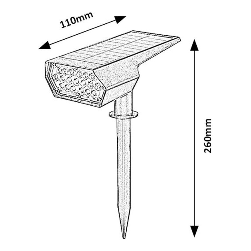 Rabalux - LED Solarna svjetiljka LED/0,5W/3,7V IP65 crna 3000 mAh