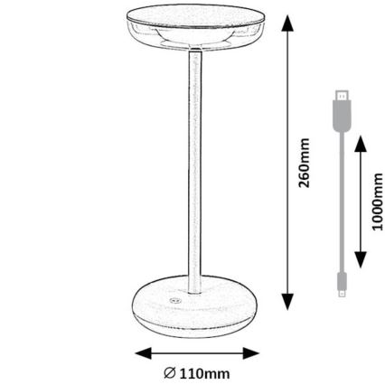 Rabalux - LED Prigušiva punjiva vanjska lampa LED/6W/5V IP44 1800 mAh smeđa