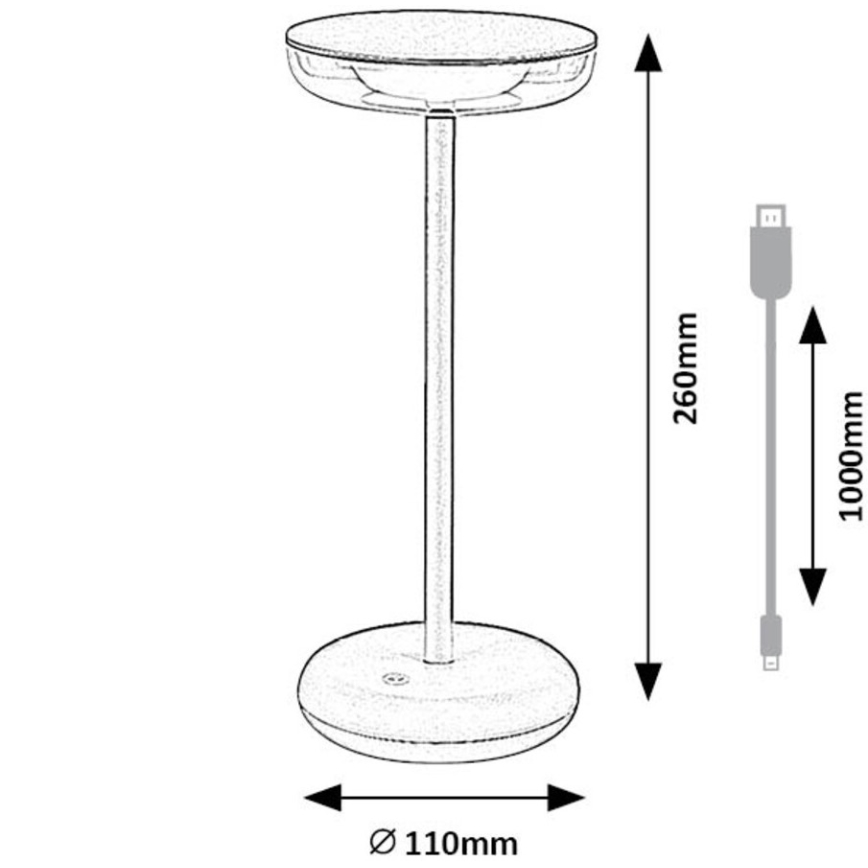 Rabalux - LED Prigušiva punjiva vanjska lampa LED/6W/5V IP44 1800 mAh smeđa