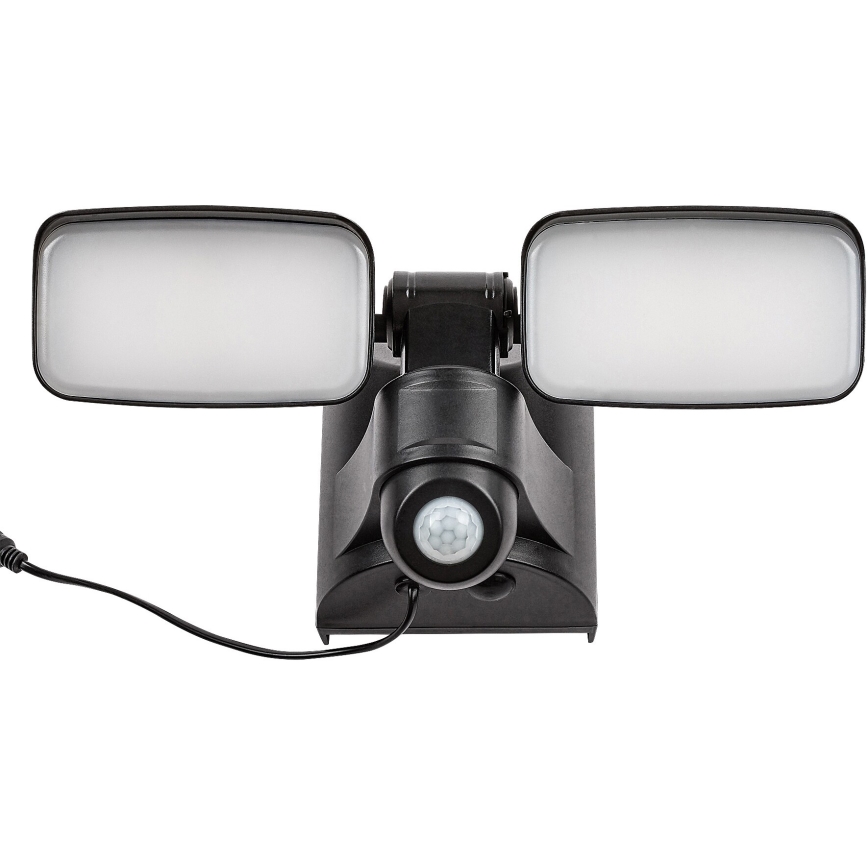Rabalux - LED Solarna zidna fleksibilna svjetiljka sa senzorom i eksternim panelom 2xLED/5W/3,7V IP54 crna