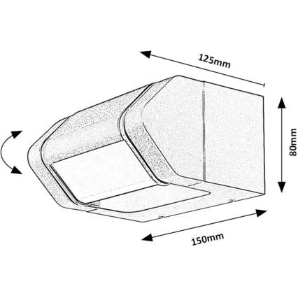 Rabalux - LED Vanjski zidna fleksibilna svjetiljka LED/8W/230V IP54 antracit