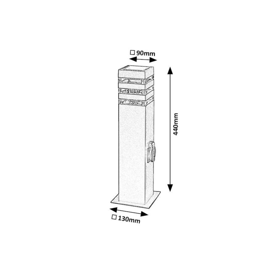 Rabalux - Vanjska lampa s utičnicom 1xE27/12W/230V IP44