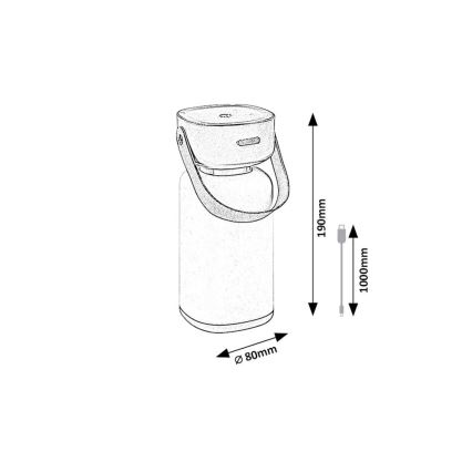 Rabalux - LED vanjska punjiva stolna lampa s dodirnim upravljanjem, prigušiva, LED/3W/5V IP44 plava