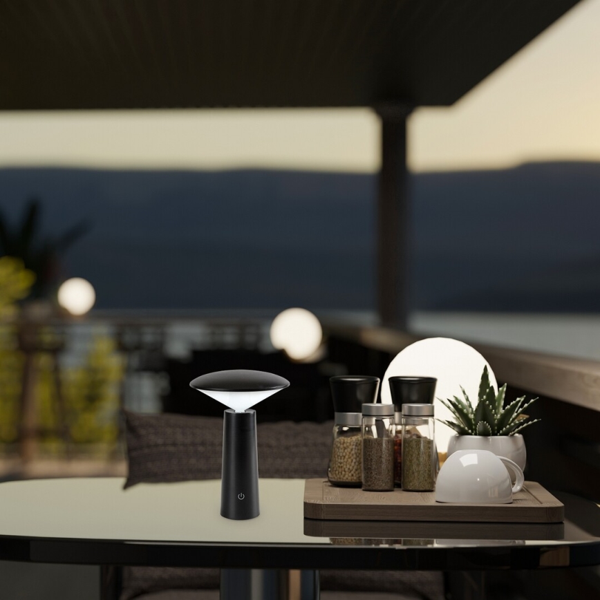 Rabalux - LED Prigušiva punjiva dodirna stolna lampa POLPERRO LED/3W/3,7V 1200mAh crna