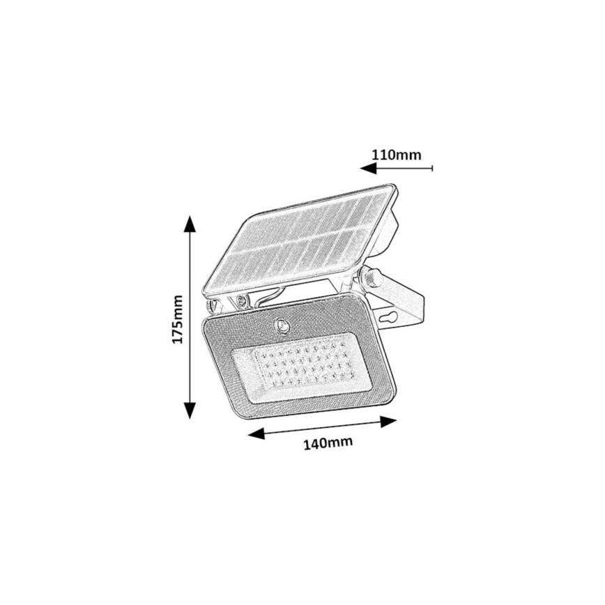 Rabalux - LED Solarni reflektor sa senzorom LED/6W/3,7V 3000/4000/6500K IP65