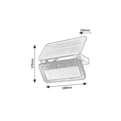 Rabalux - LED Solarni reflektor sa senzorom LED/8W/3,7V 3000/4000/6500K IP65
