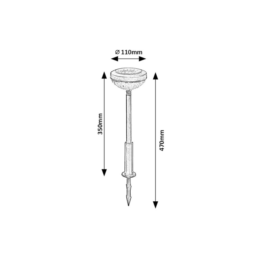 Rabalux - LED RGB solarna svjetiljka LED/0,1W/1,2V 600mAh IP44