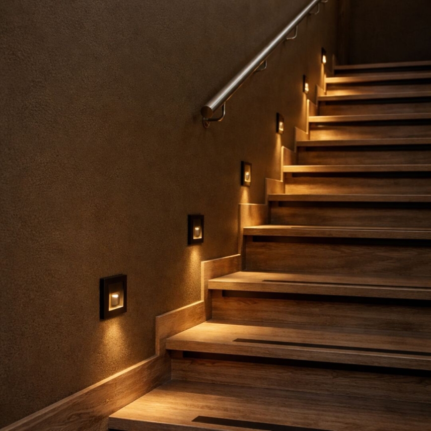 Rabalux - LED svjetlo za stepenište s senzorom pokreta i sumraka LED/1W/230V 3000/4500/6500K crno