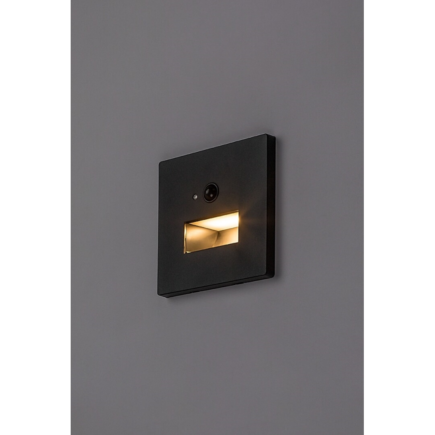 Rabalux - LED svjetlo za stepenište s senzorom pokreta i sumraka LED/1W/230V 3000/4500/6500K crno